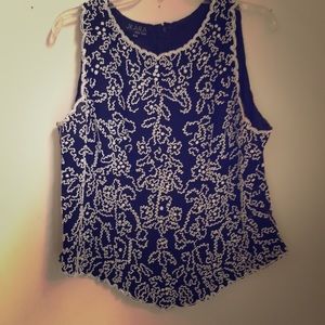 XXL Beaded Fully Lined Bling Blouse